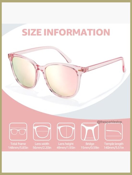 Polarized Square Mirrored Sunglasses with UV Protection Reduce Glare Trendy